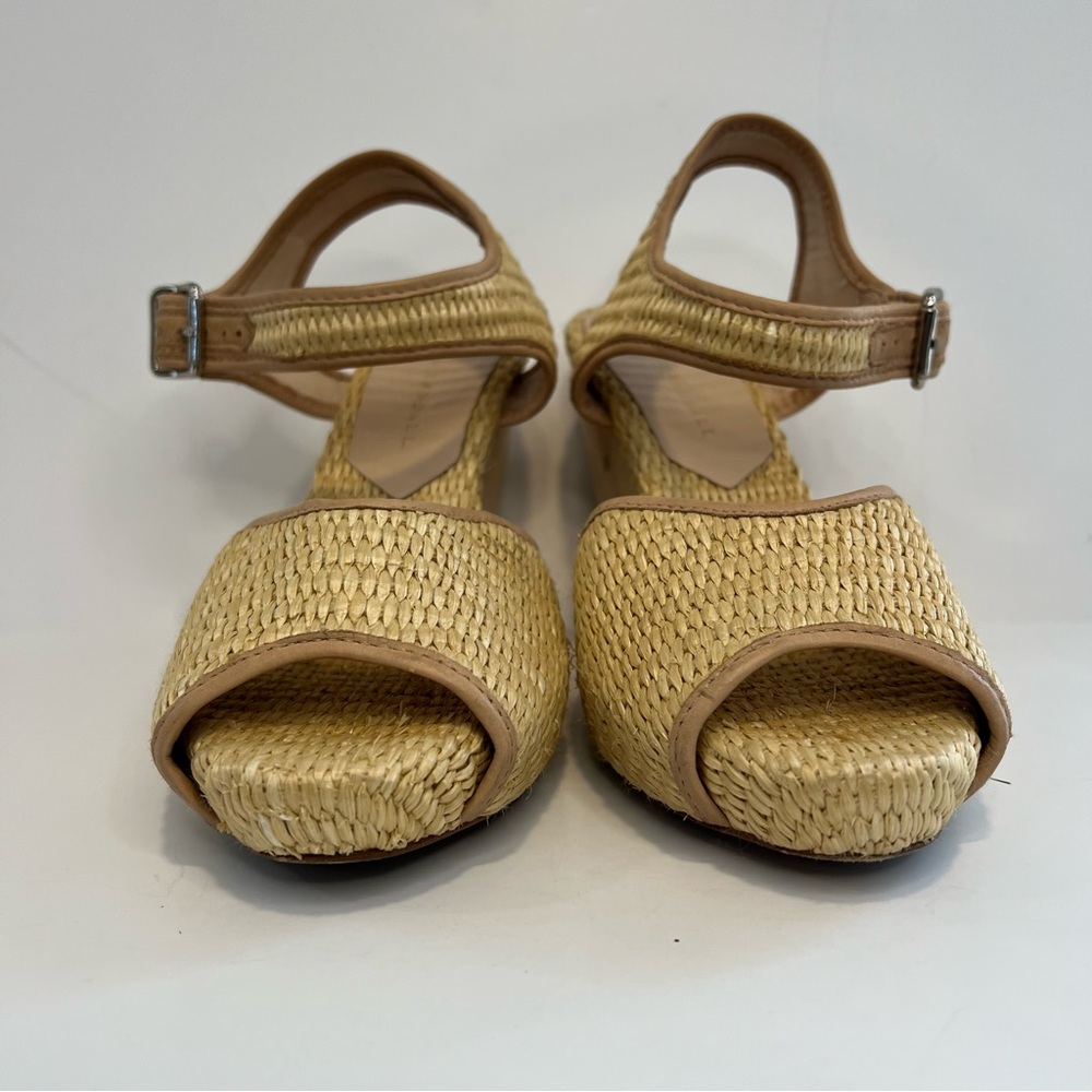 Loeffler Randall Raffia Peep Toe Wedges Size 9 - Picture 7 of 16